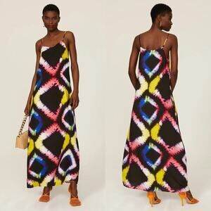 Busayo Dress Tie Dye Sleeveless V-Neck Slip Maxi Multicolor M